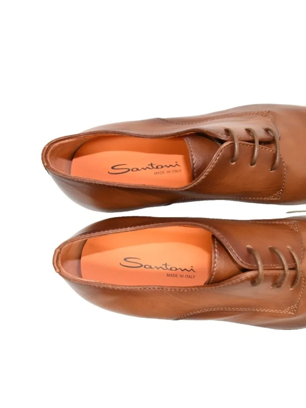New! Santoni Dilate Men's Brown Leather Derby Shoe 13D US 12 UK DD543